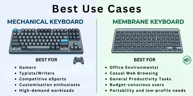 Best Use Cases of Mechanical vs Membrane Keyboard
