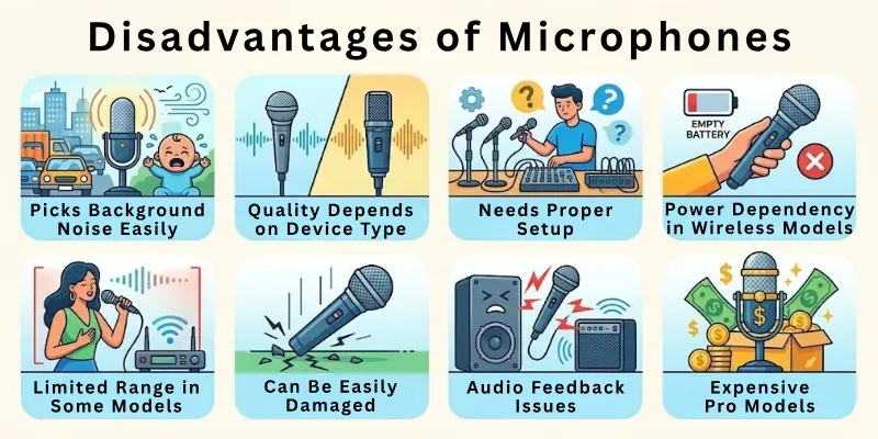 Disadvantages of Microphones